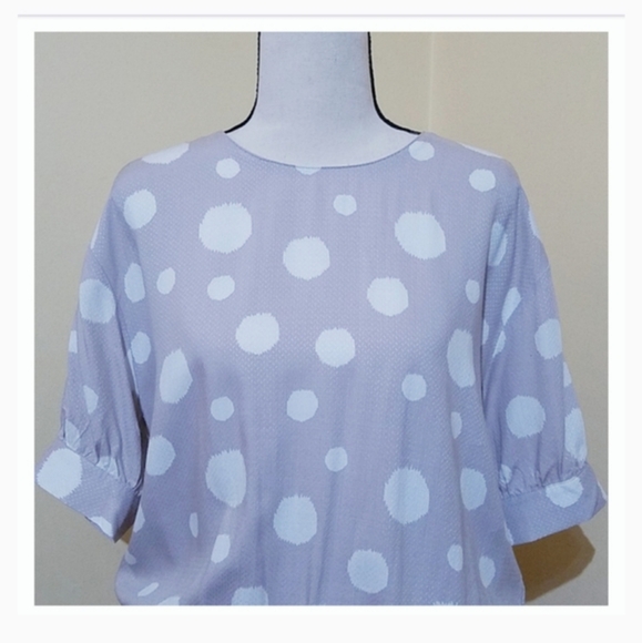 NWT Melloday Gray/Ivory Dotted Top Size XS - Picture 4 of 12